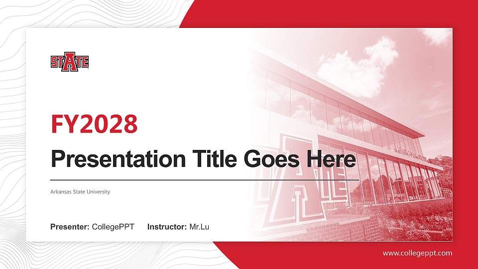 Arkansas State University Academic Presentation/Research Findings Report PPT Template16:9 ratio PPT effect preview image