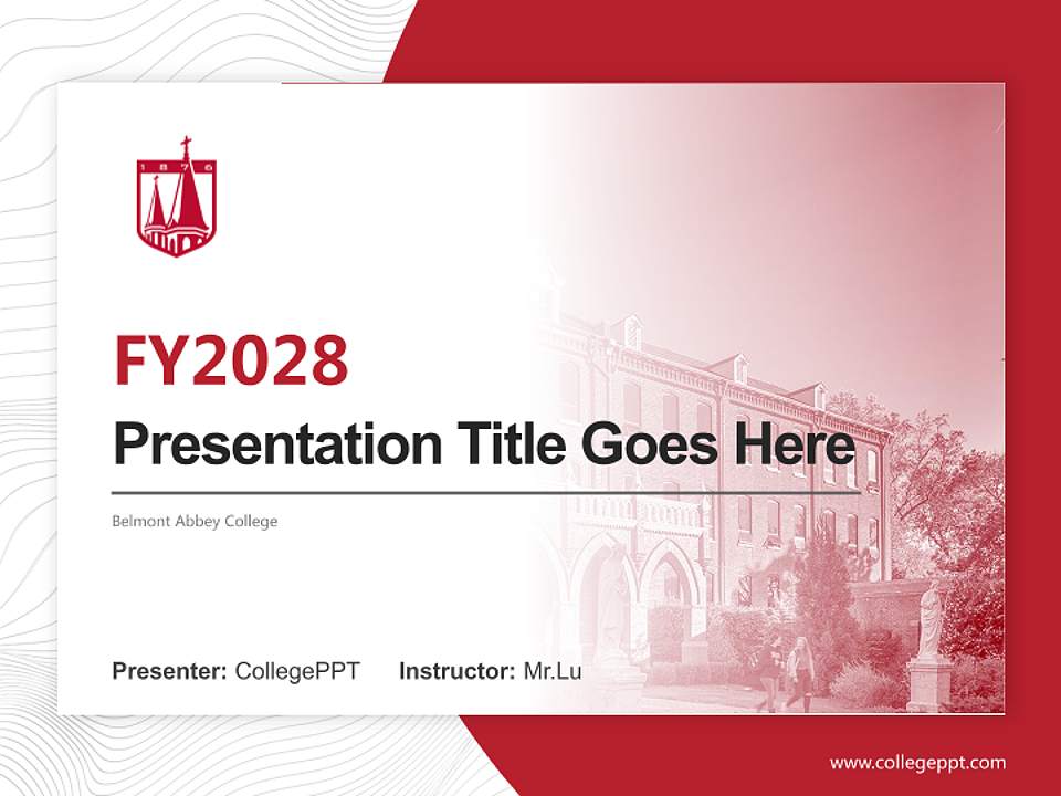Belmont Abbey College Academic Presentation/Research Findings Report PPT Template4:3 ratio PPT effect preview image5