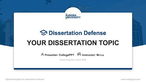 Aurora University Graduation Thesis Defense PPT Template