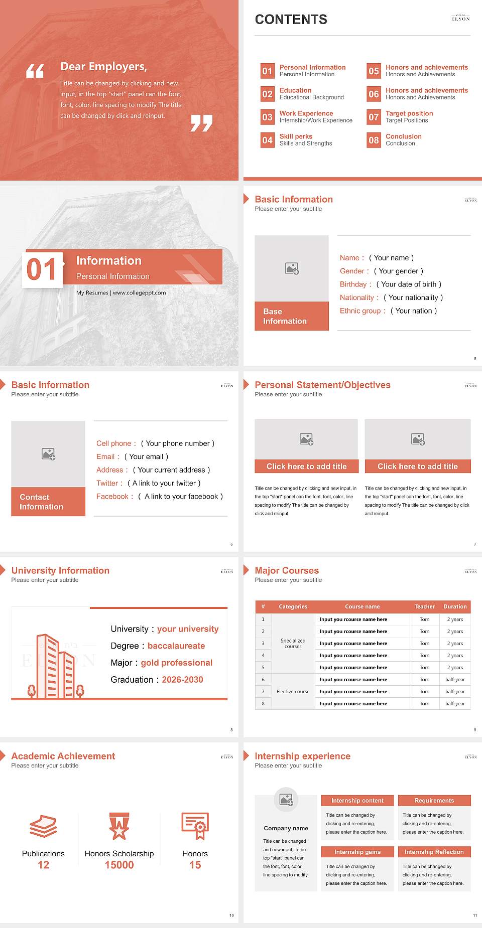 Bais Medrash Elyon Resume PPT Template4:3 ratio PPT effect preview image2