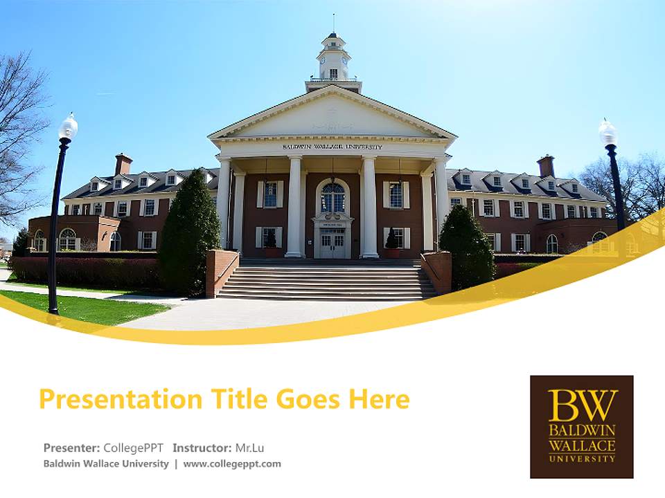 Baldwin Wallace University Course/Courseware Creation PPT Template4:3 ratio PPT effect preview image5
