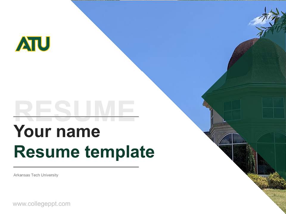 Arkansas Tech University Resume PPT Template4:3 ratio PPT effect preview image5