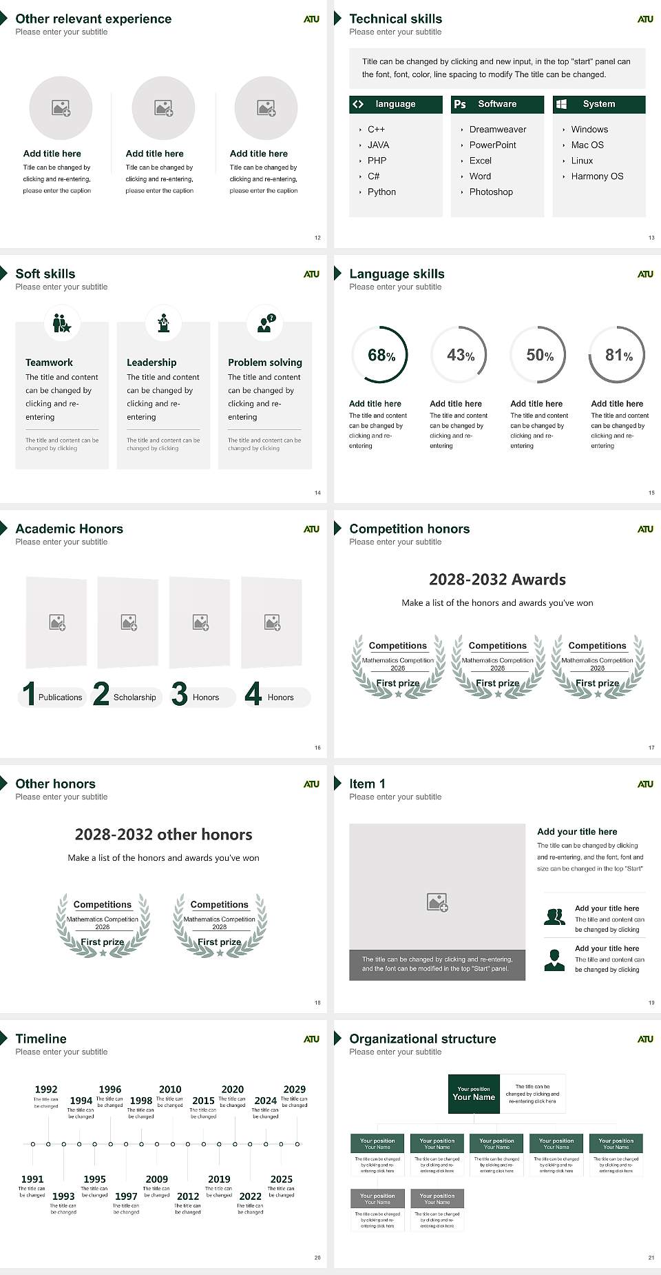 Arkansas Tech University Resume PPT Template4:3 ratio PPT effect preview image3