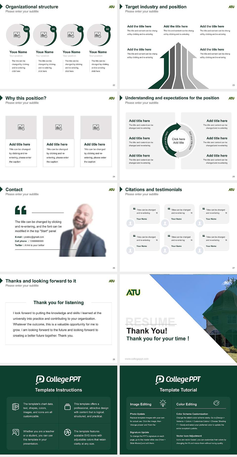 Arkansas Tech University Resume PPT Template4:3 ratio PPT effect preview image4