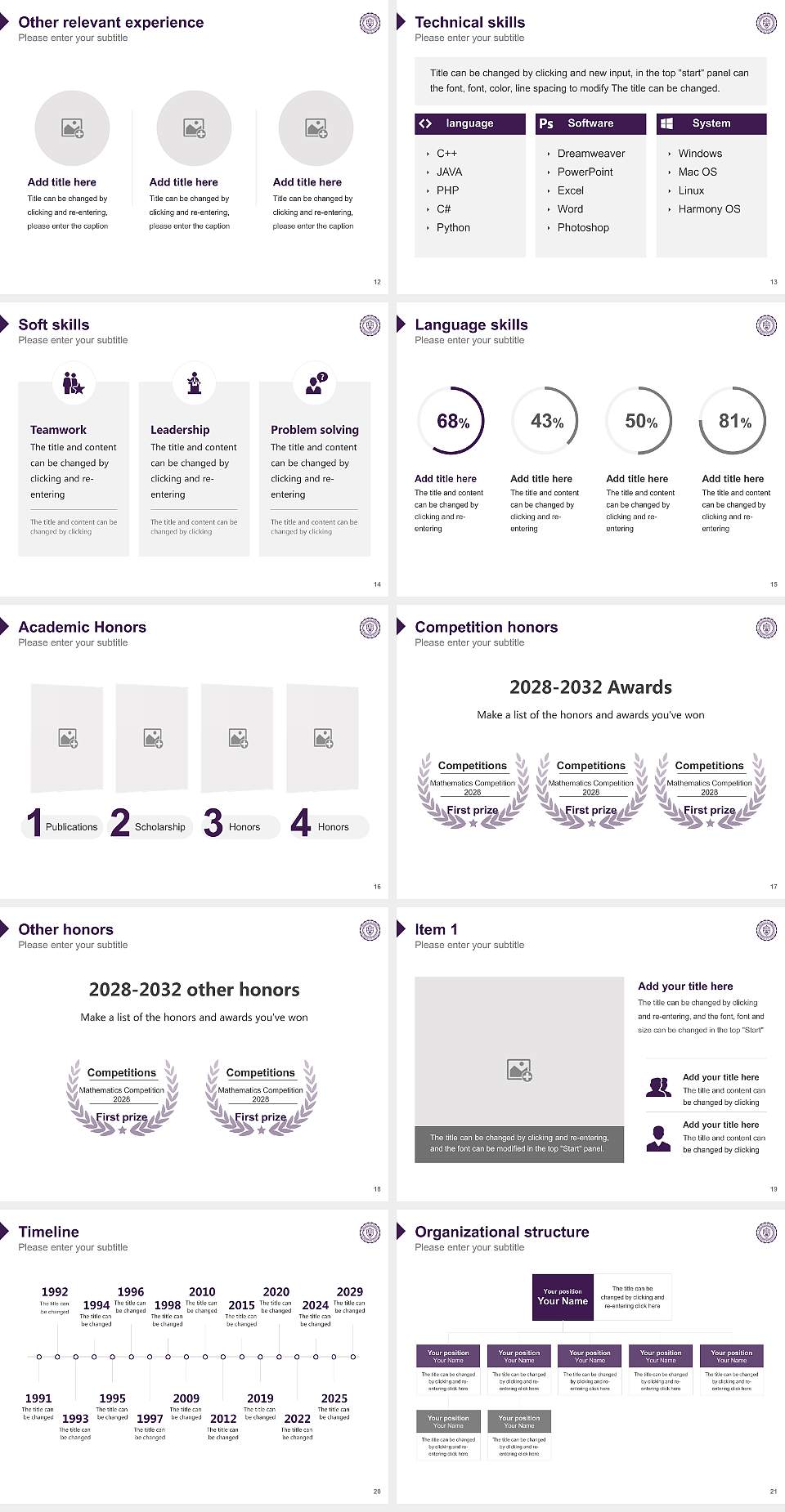 Asbury University Resume PPT Template4:3 ratio PPT effect preview image3