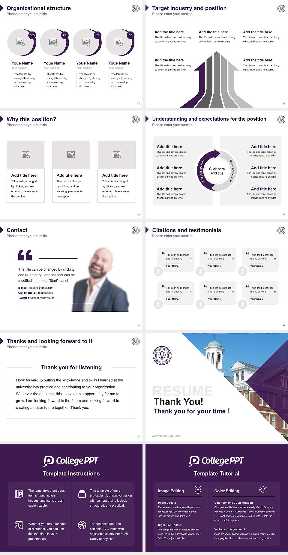 Asbury University Resume PPT Template4:3 ratio PPT effect preview image4