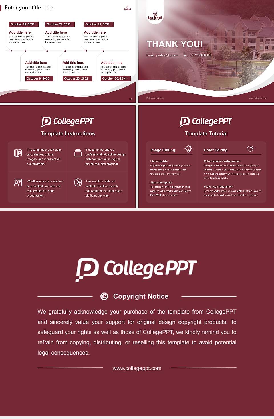 Bellarmine University Lecture Sharing and Networking Event PPT Template4:3 ratio PPT effect preview image4
