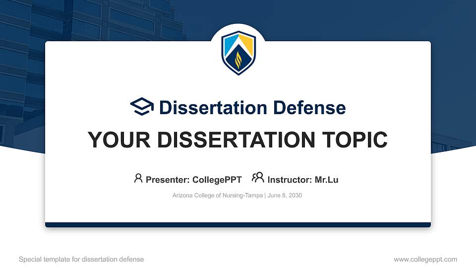 Arizona College of Nursing-Tampa Graduation Thesis Defense PPT Template16:9 ratio PPT effect preview image