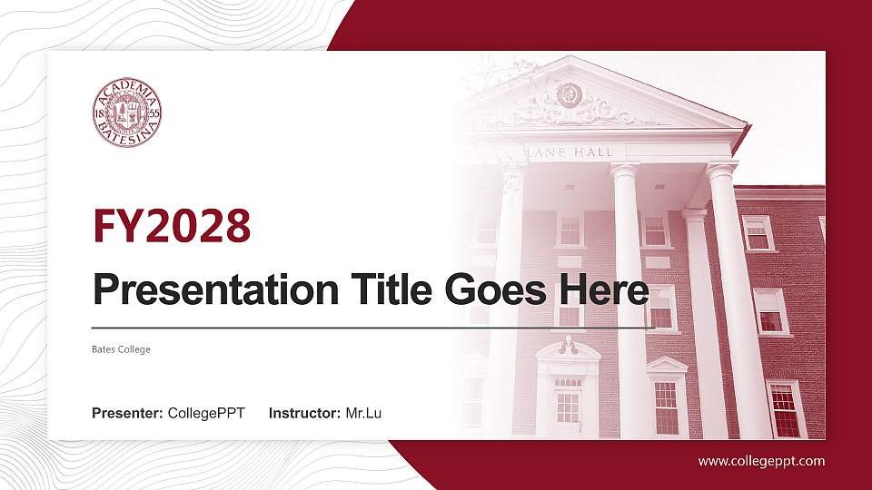 Bates College Academic Presentation/Research Findings Report PPT Template16:9 ratio PPT effect preview image