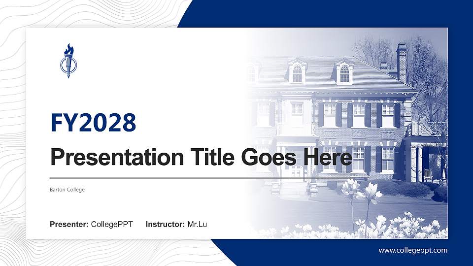 Barton College Academic Presentation/Research Findings Report PPT Template16:9 ratio PPT effect preview image