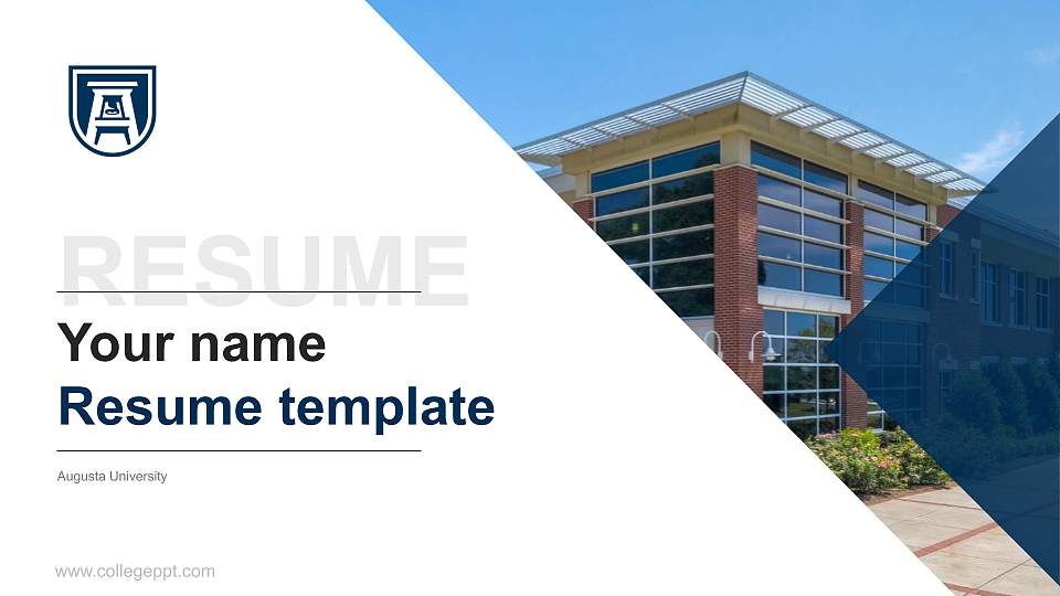 Augusta University Resume PPT Template16:9 ratio PPT effect preview image