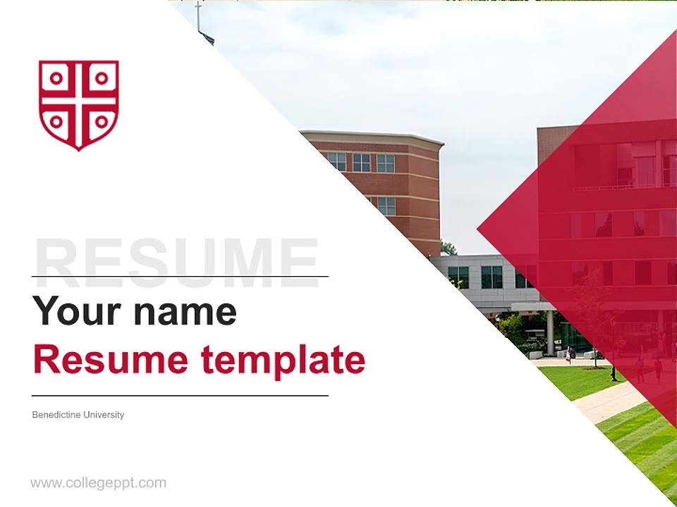 Benedictine University Resume PPT Template4:3 ratio PPT effect preview image5