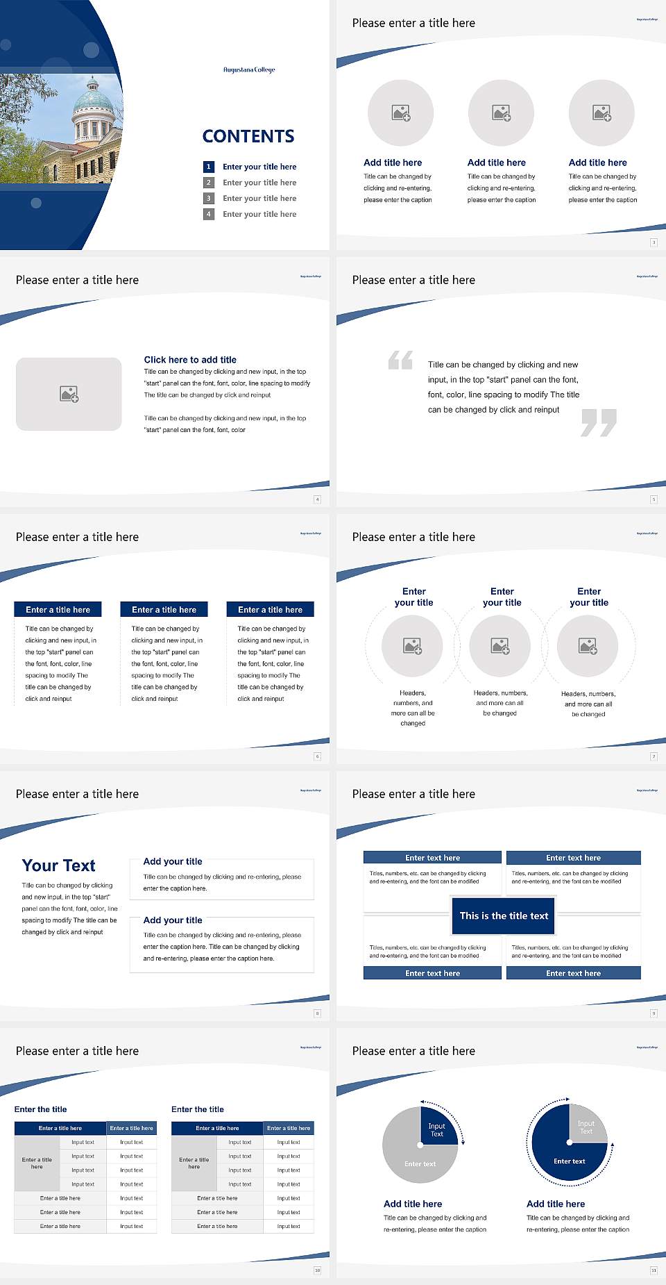 Augustana College Course/Courseware Creation PPT Template4:3 ratio PPT effect preview image2