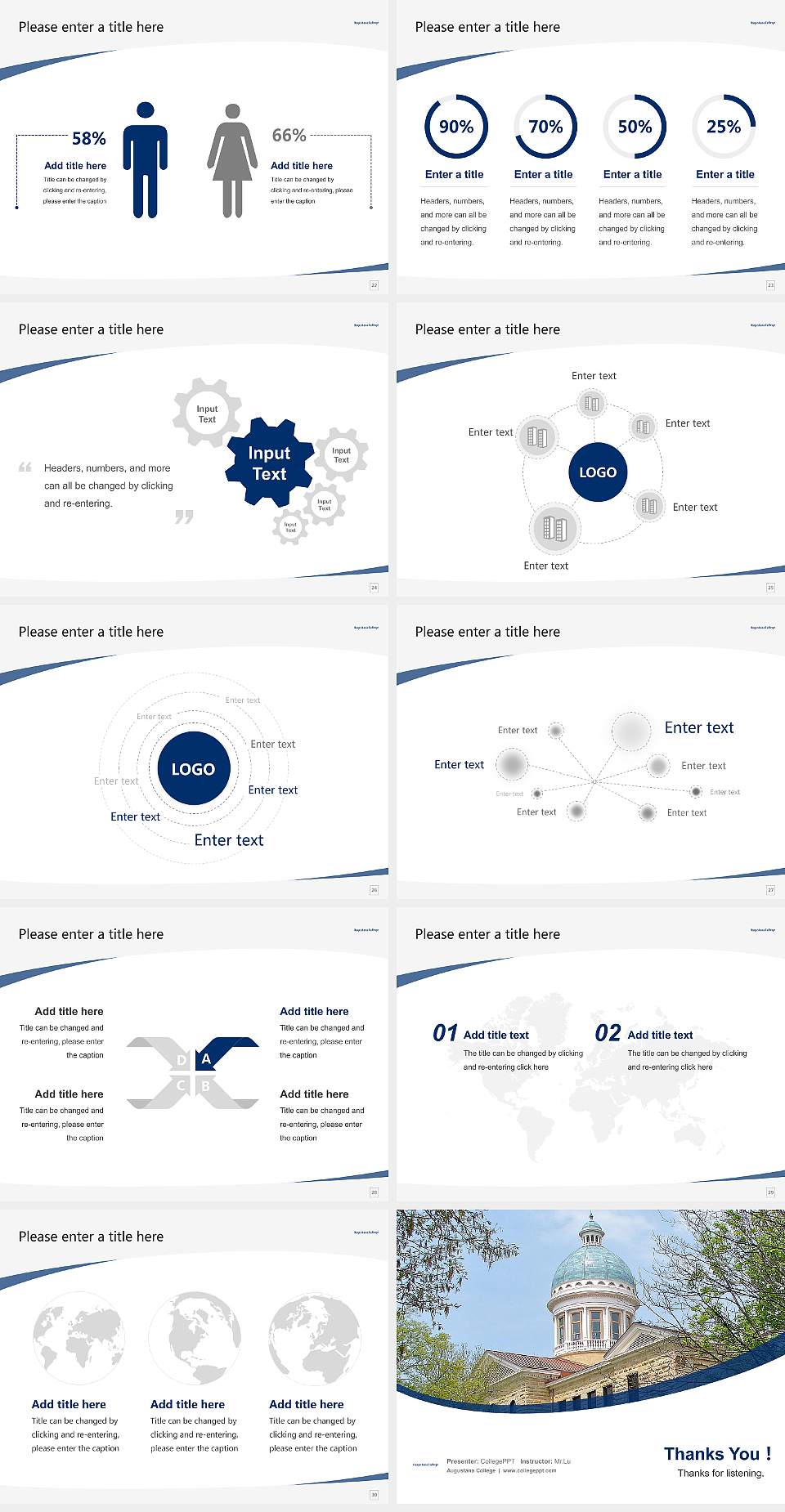 Augustana College Course/Courseware Creation PPT Template4:3 ratio PPT effect preview image4