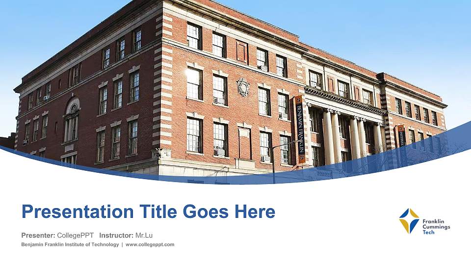 Benjamin Franklin Institute of Technology Course/Courseware Creation PPT Template16:9 ratio PPT effect preview image