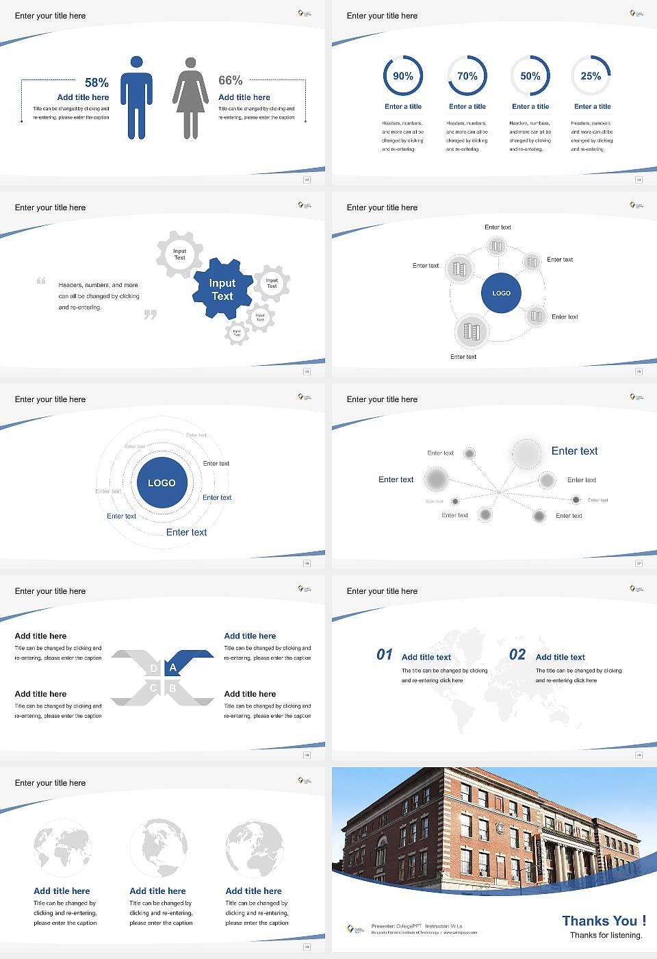 Benjamin Franklin Institute of Technology Course/Courseware Creation PPT Template16:9 ratio PPT effect preview image4