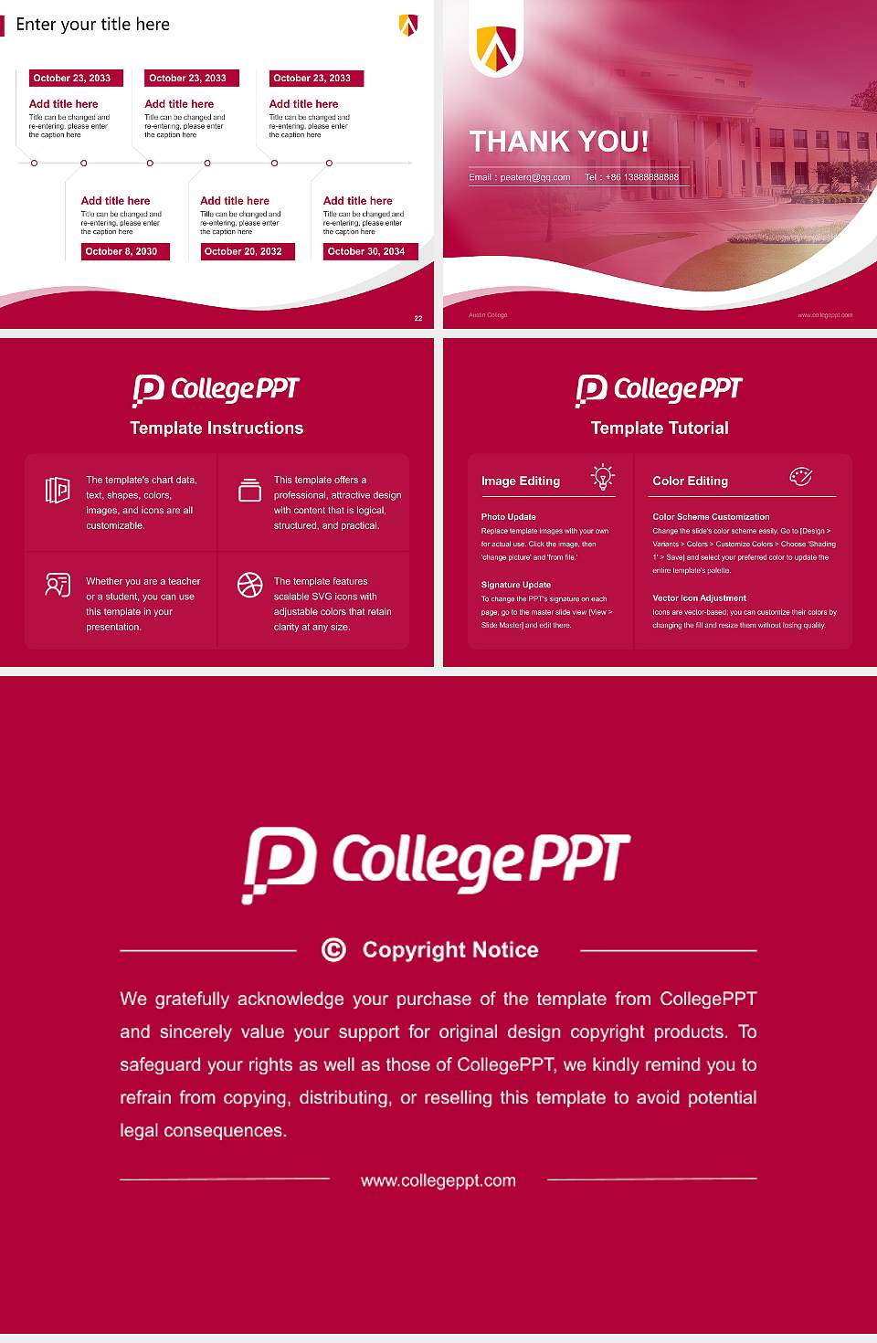 Austin College Lecture Sharing and Networking Event PPT Template4:3 ratio PPT effect preview image4