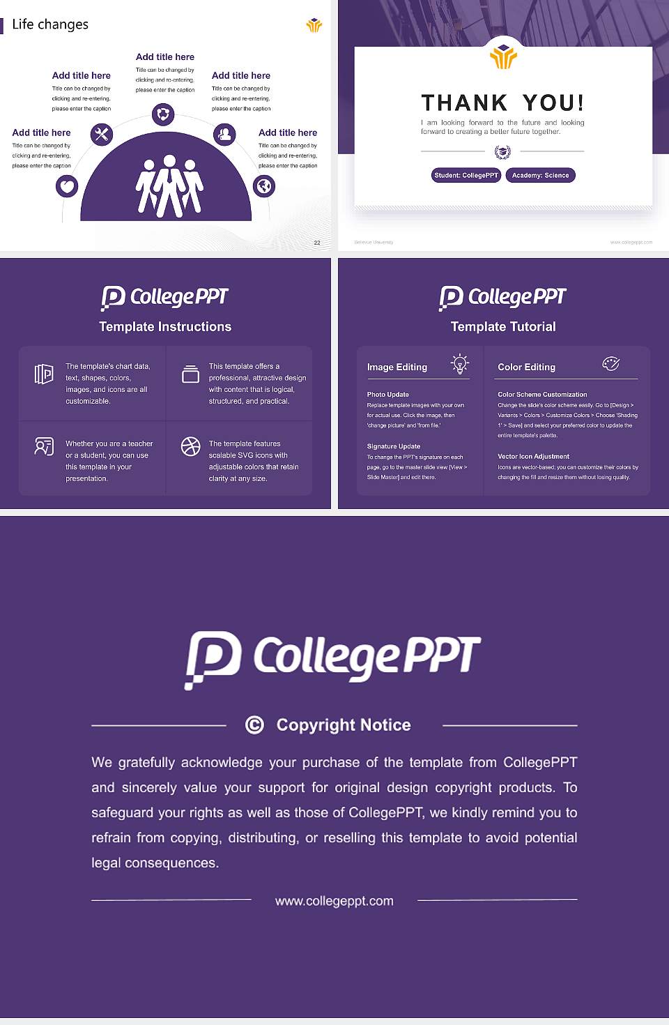 Bellevue University National Scholarship Defense PPT Template4:3 ratio PPT effect preview image4