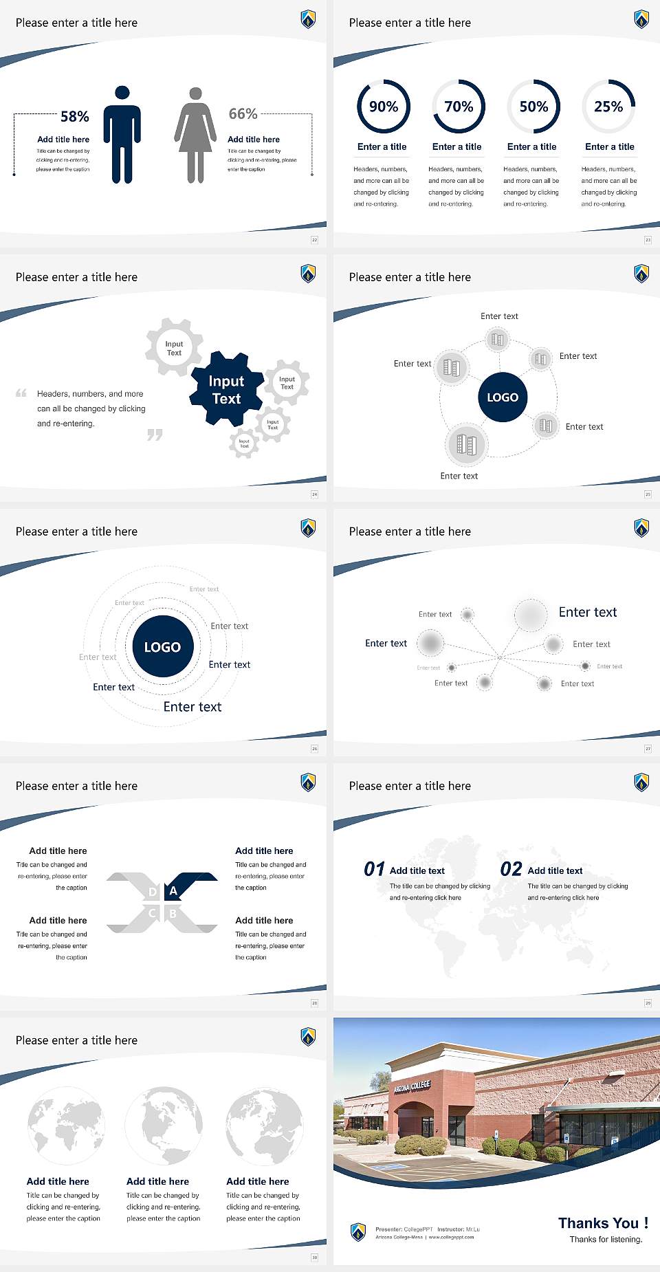 Arizona College-Mesa Course/Courseware Creation PPT Template4:3 ratio PPT effect preview image4