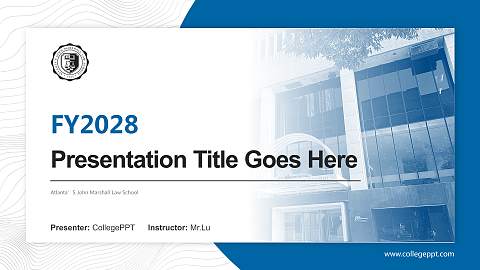 Atlanta’S John Marshall Law School Academic Presentation/Research Findings Report PPT Template