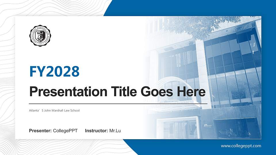 Atlanta’S John Marshall Law School Academic Presentation/Research Findings Report PPT Template16:9 ratio PPT effect preview image
