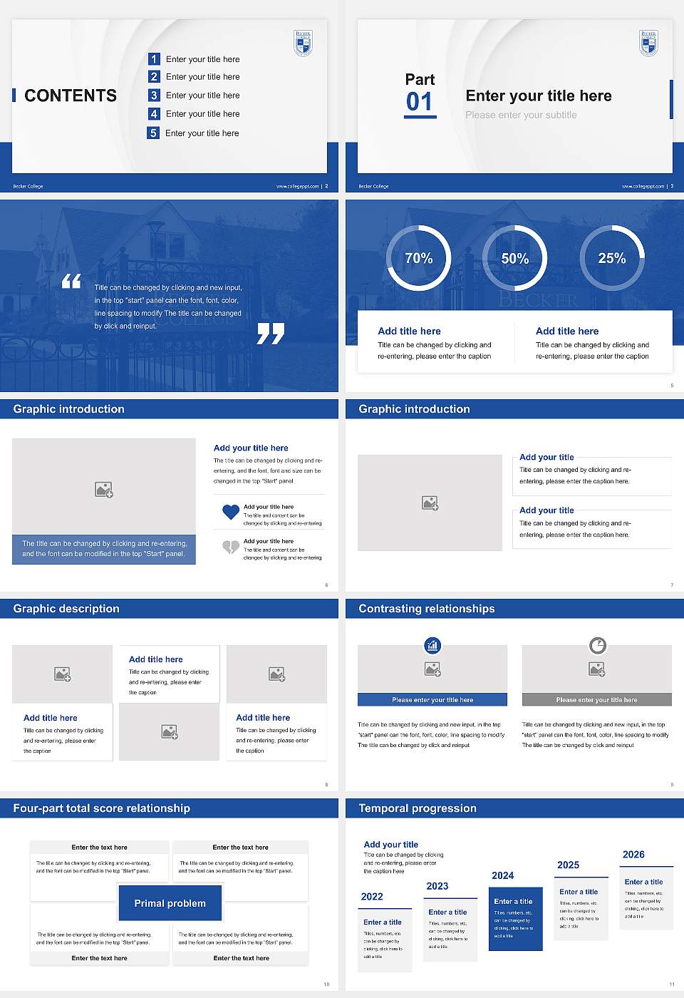 Becker College Thesis Proposal/Graduation Defense PPT Template16:9 ratio PPT effect preview image2