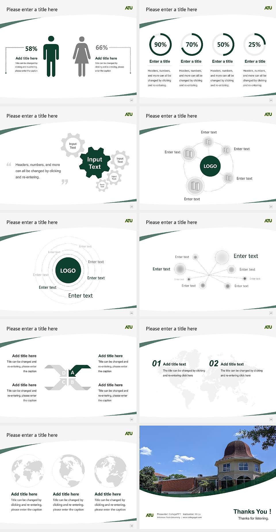 Arkansas Tech University Course/Courseware Creation PPT Template4:3 ratio PPT effect preview image4