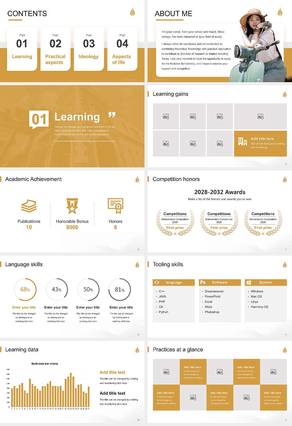 Beacon College National Scholarship Defense PPT Template16:9 ratio PPT effect preview image2