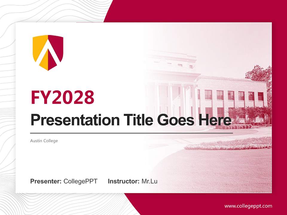 Austin College Academic Presentation/Research Findings Report PPT Template4:3 ratio PPT effect preview image5