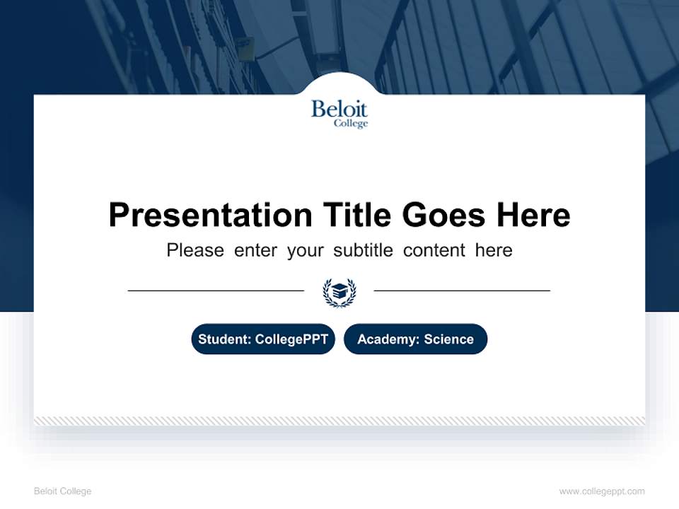 Beloit College National Scholarship Defense PPT Template4:3 ratio PPT effect preview image4