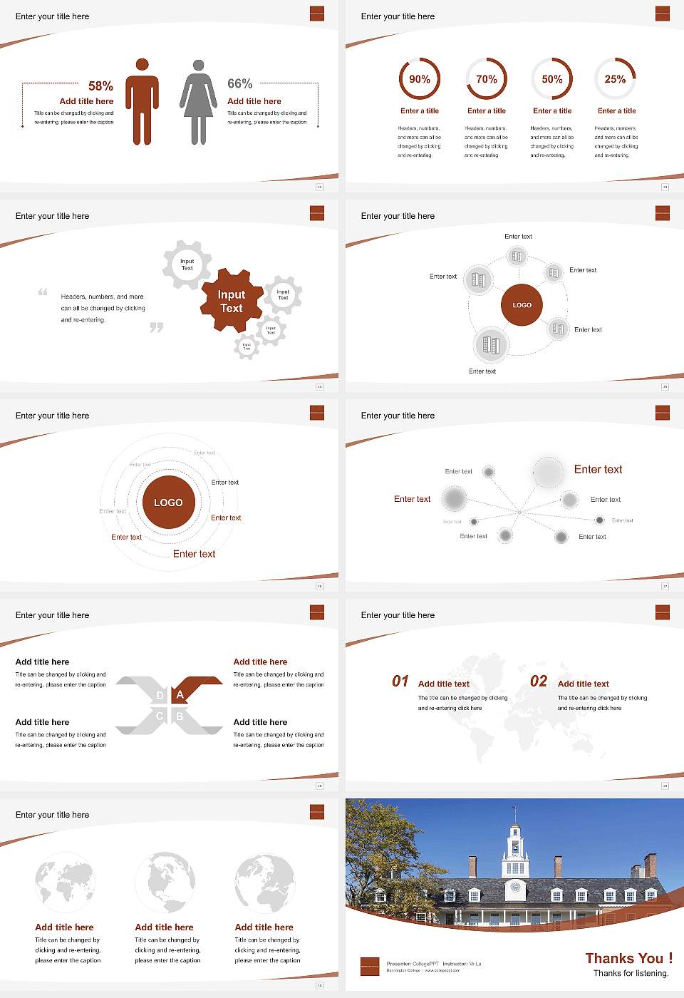 Bennington College Course/Courseware Creation PPT Template16:9 ratio PPT effect preview image4