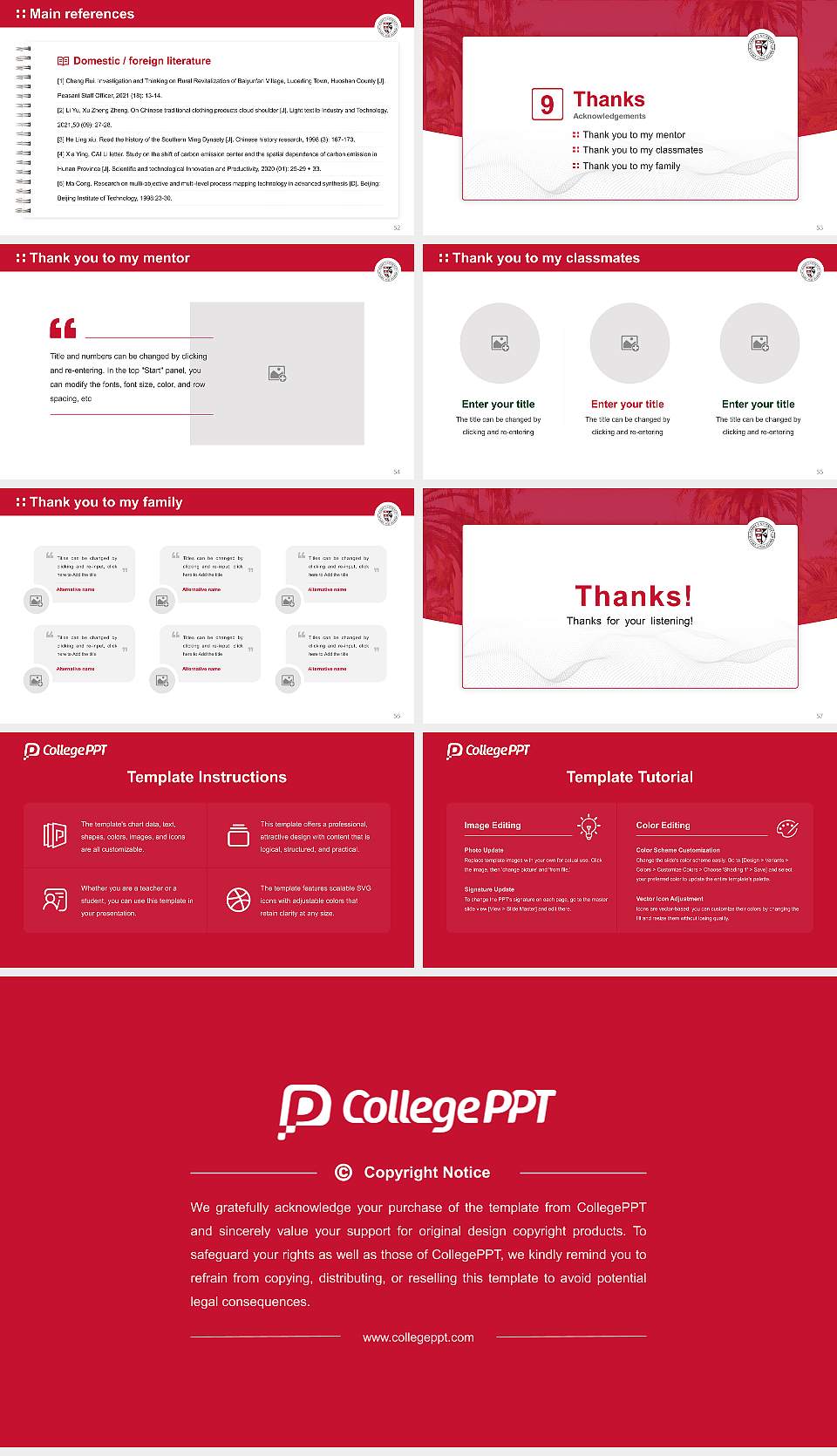 Barry University Graduation Thesis Defense PPT Template16:9 ratio PPT effect preview image7