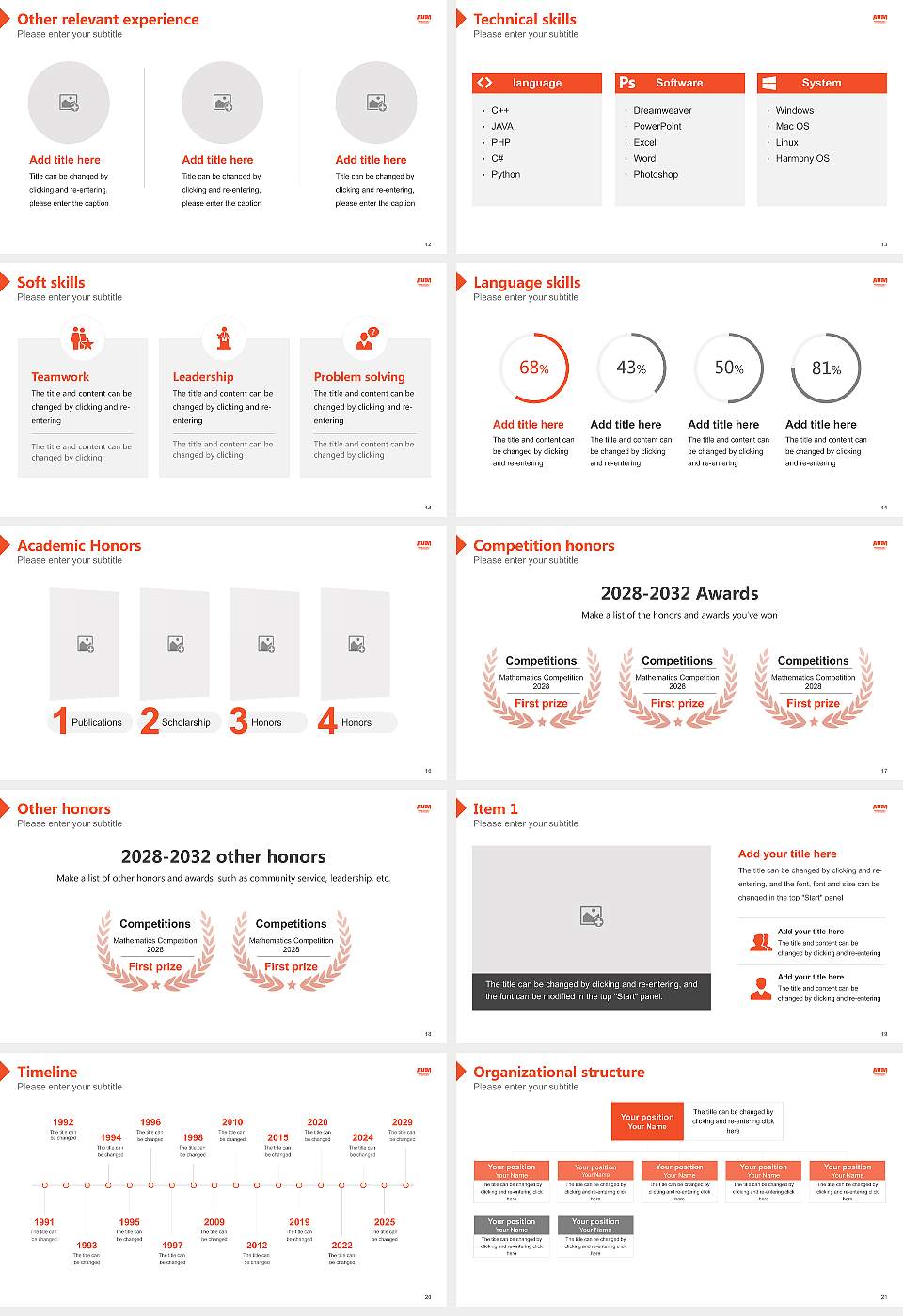 Auburn University at Montgomery Resume PPT Template16:9 ratio PPT effect preview image3