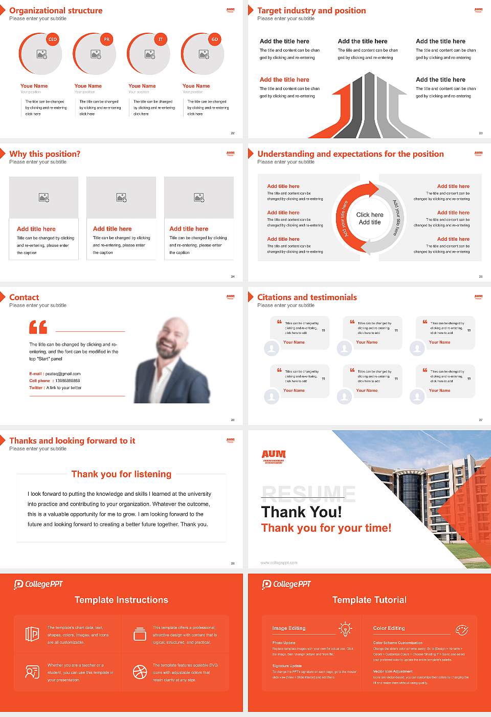 Auburn University at Montgomery Resume PPT Template16:9 ratio PPT effect preview image4