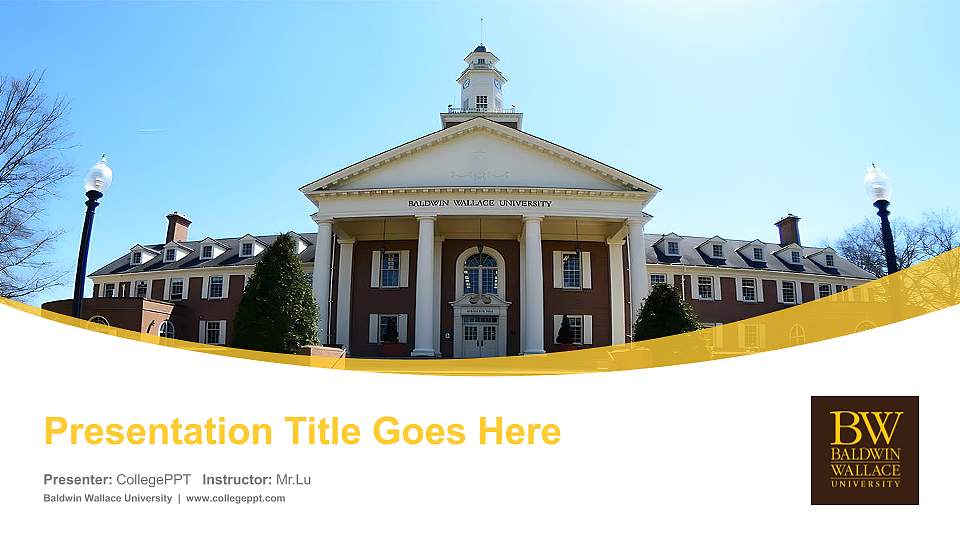 Baldwin Wallace University Course/Courseware Creation PPT Template16:9 ratio PPT effect preview image