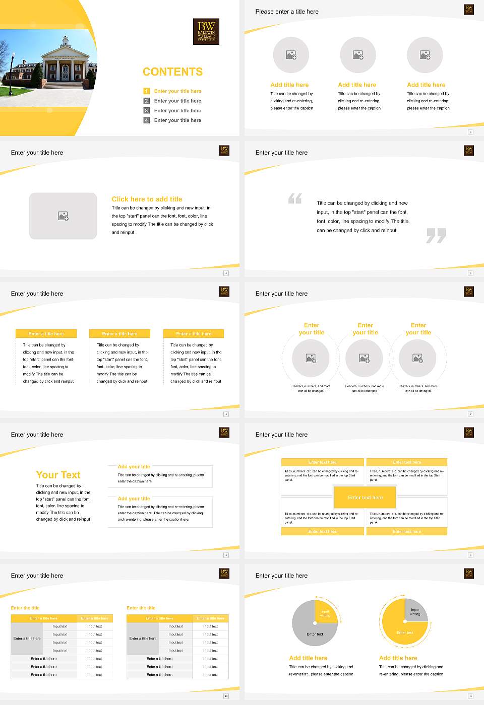 Baldwin Wallace University Course/Courseware Creation PPT Template16:9 ratio PPT effect preview image2