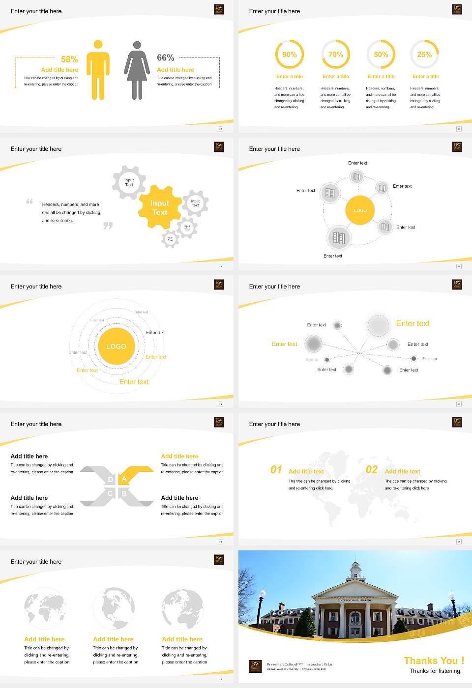 Baldwin Wallace University Course/Courseware Creation PPT Template16:9 ratio PPT effect preview image4
