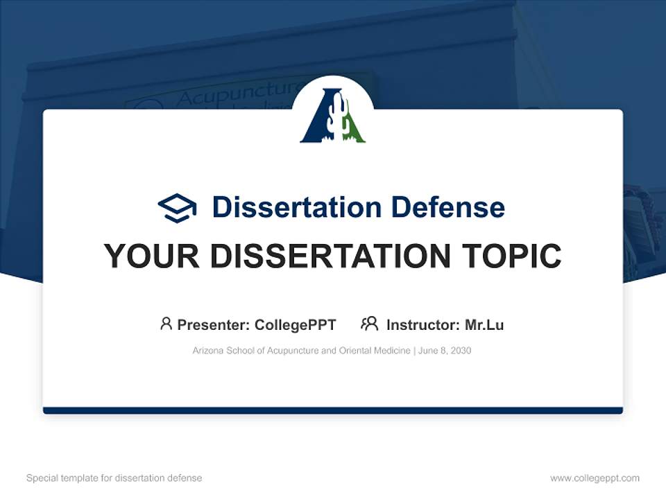 Arizona School of Acupuncture and Oriental Medicine Graduation Thesis Defense PPT Template4:3 ratio PPT effect preview image7