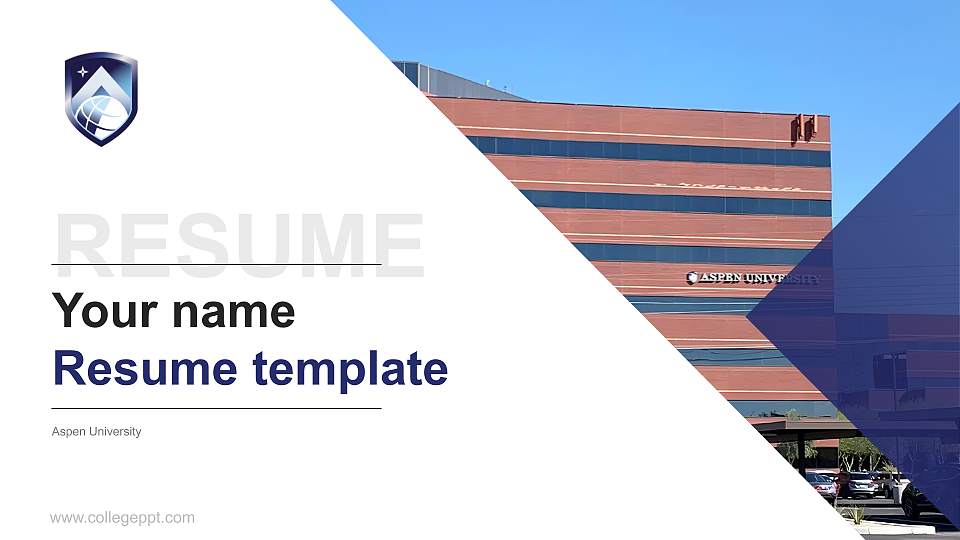 Aspen University Resume PPT Template16:9 ratio PPT effect preview image