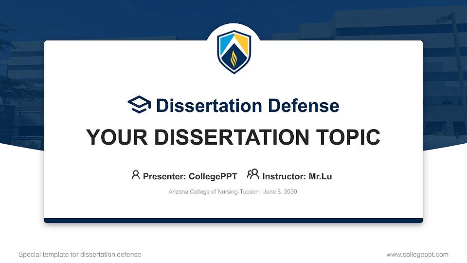 Arizona College of Nursing-Tucson Graduation Thesis Defense PPT Template16:9 ratio PPT effect preview image