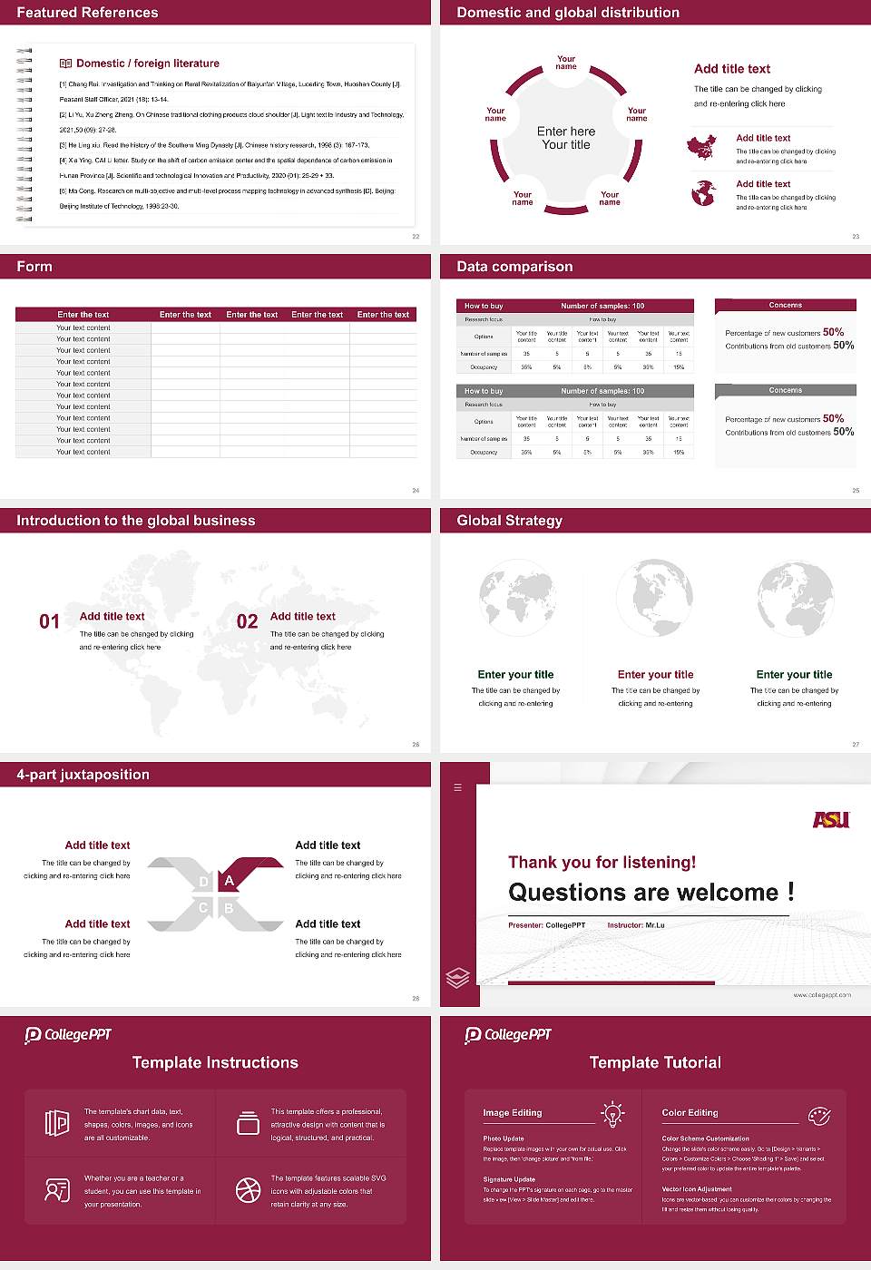 Arizona State University-Polytechnic Thesis Proposal/Graduation Defense PPT Template16:9 ratio PPT effect preview image4
