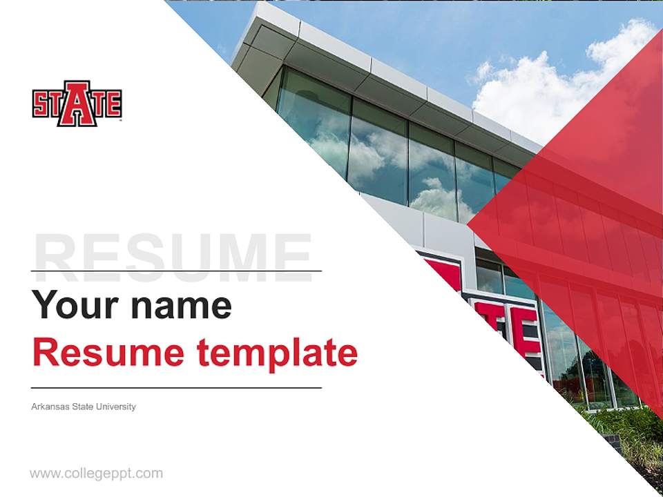 Arkansas State University Resume PPT Template4:3 ratio PPT effect preview image5