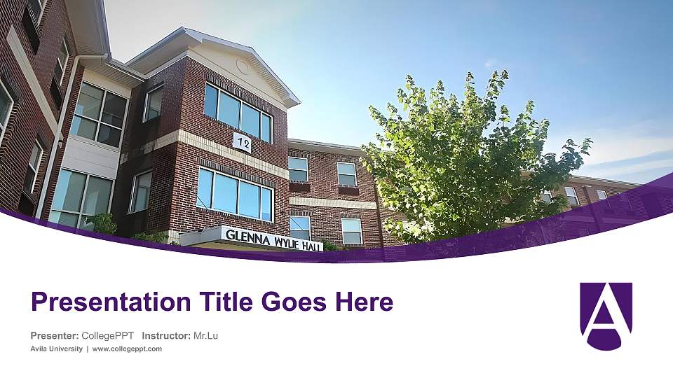 Avila University Course/Courseware Creation PPT Template16:9 ratio PPT effect preview image