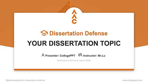 Art Academy of Cincinnati Graduation Thesis Defense PPT Template