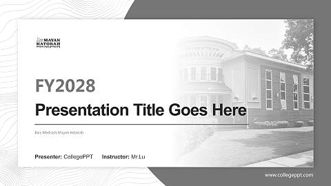 Bais Medrash Mayan Hatorah Academic Presentation/Research Findings Report PPT Template