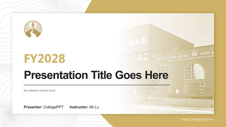 Beis Medrash Heichal Dovid Academic Presentation/Research Findings Report PPT Template16:9 ratio PPT effect preview image