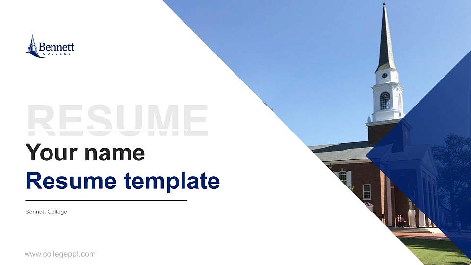 Bennett College Resume PPT Template16:9 ratio PPT effect preview image