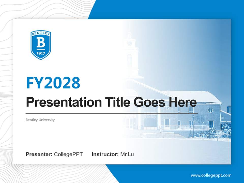 Bentley University Academic Presentation/Research Findings Report PPT Template4:3 ratio PPT effect preview image5