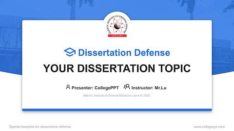 Atlantic Institute of Oriental Medicine Graduation Thesis Defense PPT Template