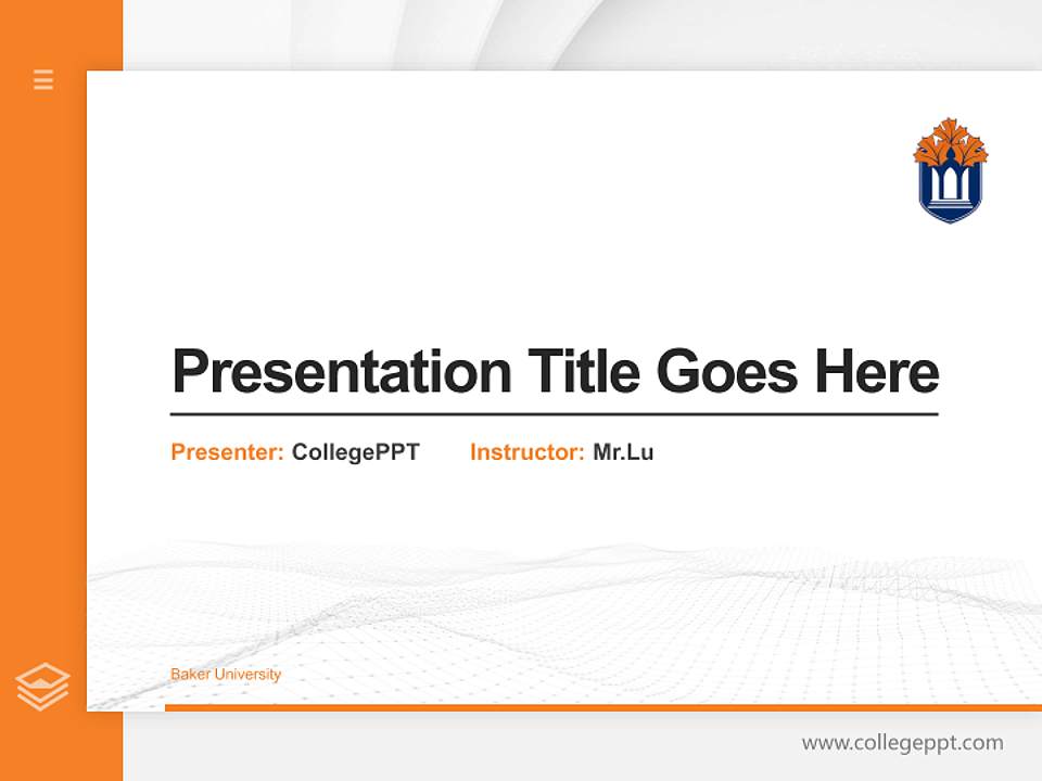 Baker University Thesis Proposal/Graduation Defense PPT Template4:3 ratio PPT effect preview image5